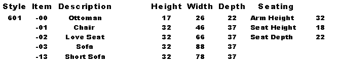 601 specs